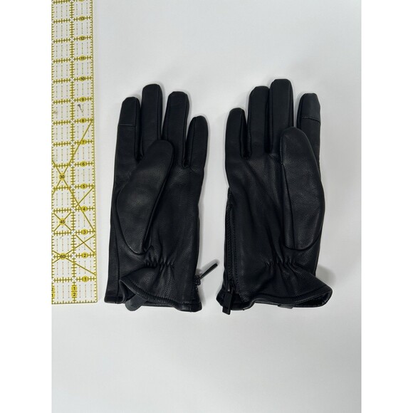 Calvin Klein Adult Full Grain Goat Leather Gloves Black Size L - Picture 2 of 5